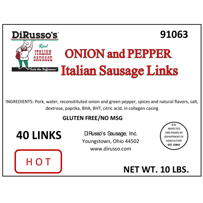 Italian Sausage Onion & Pepper Links